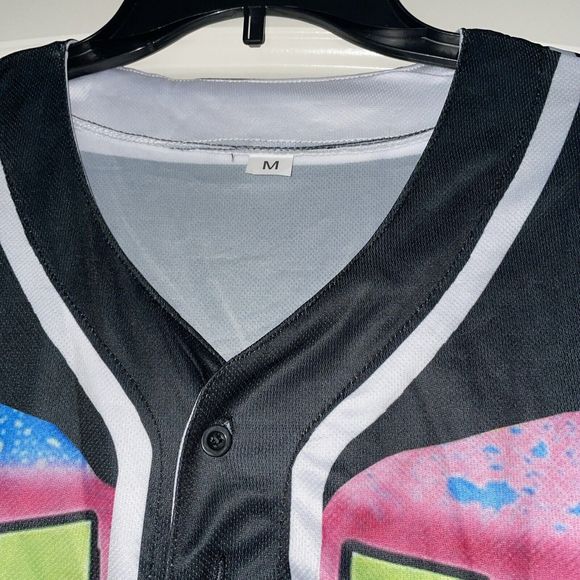 90s Baseball Jersey women’s men’s Hip Hop Unisex’s Bel Air Black M - Picture 7 of 9